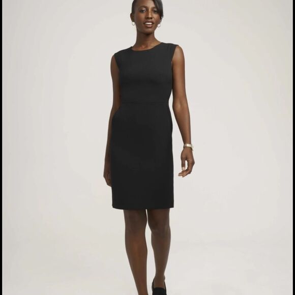 Ann Klein Size 8 Black Sleeveless Midi Length Dress - Picture 1 of 7
